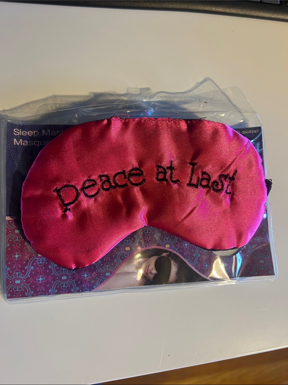 Silk-Feel Fuchsia Sleep Mask – "Peace at Last"